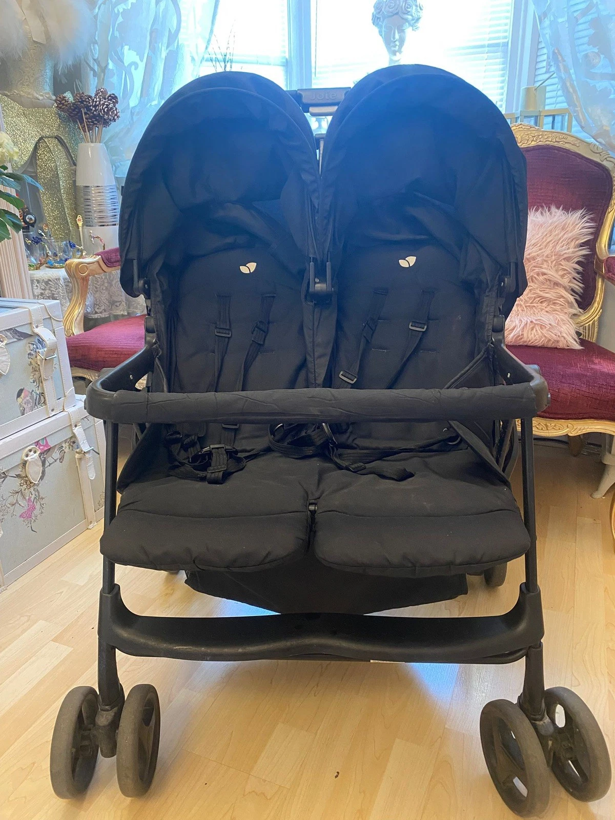 Joie Baby Aire Lightweight Double Stroller Eclipse Black Buggy Pushchair Pram