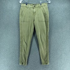 Banana Republic Utility Mid Rise Skinny Pants Womens 4 Olive Green Stretch Trim