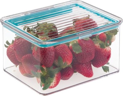 Plastic BPA-Free Pantry Food Storage Organizer Bin W/ Air-Tight Hinged Lid 1.5