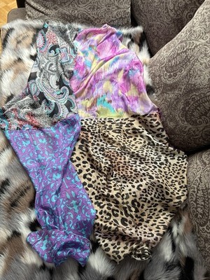 Codello Damen Schal Tuch Seide 132x140 cm mehrfarbig Paisley Leopardenmuster