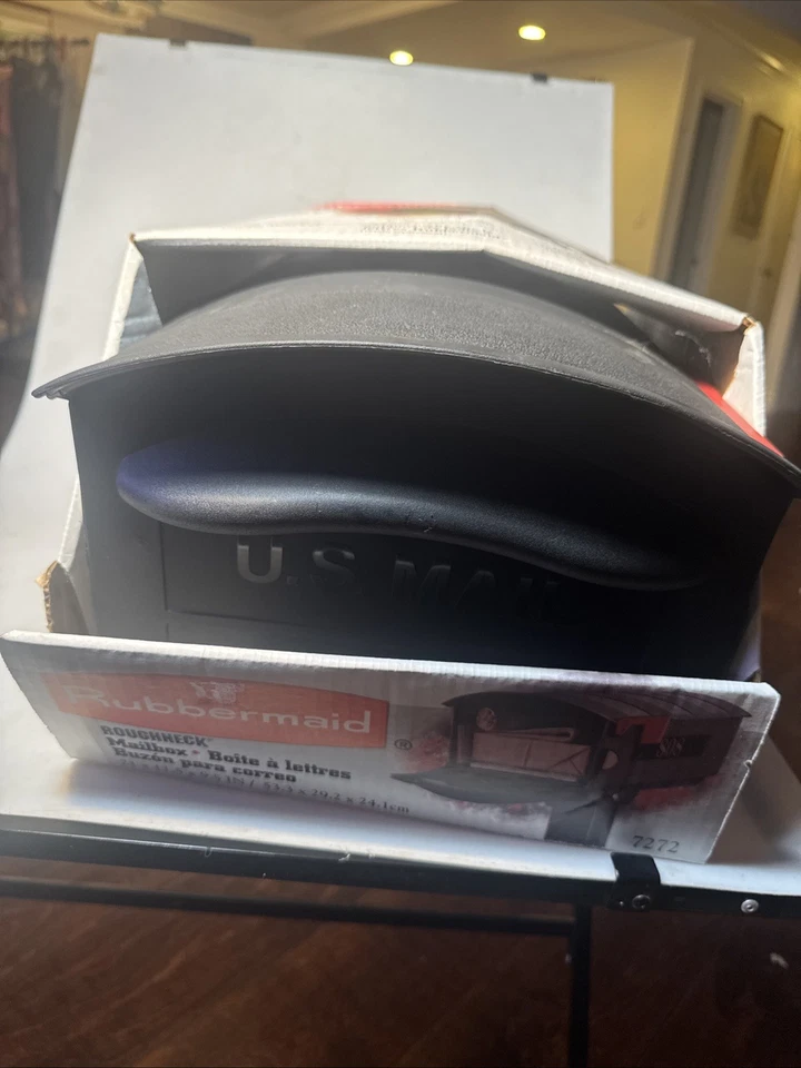 RUBBERMAID ROUGHNECK MAILBOX VINTAGE NEW IN BOX #7272 BLACK 21” 11.5” 9.5” - Image 3 of 4