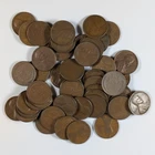 Lincoln Wheat Pennies Roll of 50 Mixed Dates VG/VF