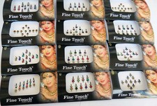 Women Bindi Face Jewels Multicolored Long Small Forehead Tika Pack of 6 Pcs
