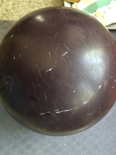 Vintage Brown Columbia 300 The BEAST 15.5LB Bowling Ball Drilled Orange Dot - Picture 4 of 5
