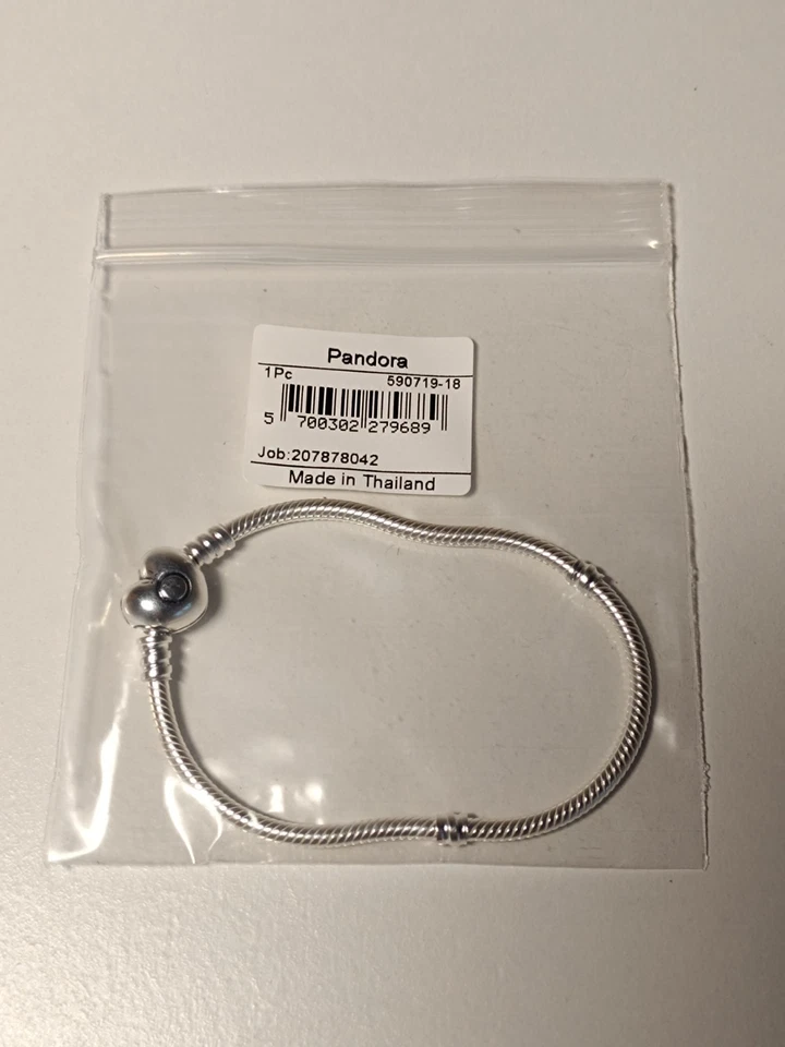 Pandora Moments Herz und Schlangen-Gliederarmband Sterling-Silber 590719-18 - Bild 3 von 4