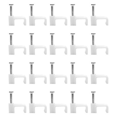 300 PCS Cable Clips 8mm White Flat Ethernet Wire Coax Wall Cord Management