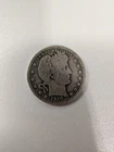1910 Barber Quarter Dollar 90% Silver, Circulated