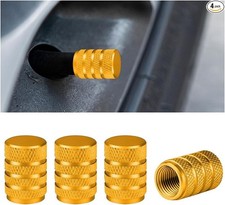 Tire Valve Stem Caps, 4PCS Aluminum Alloy Leakproof Vehicle Wheel Air Caps Gold