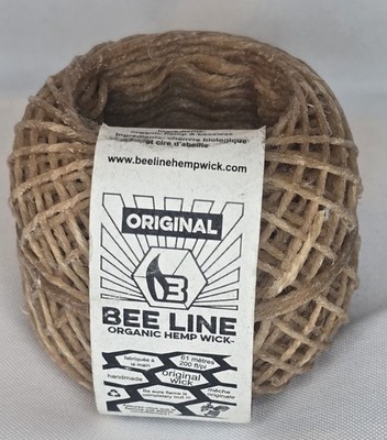 Bee Line Hemp Wick, Handmade Original/Thin Wick, 200ft/61m Spool