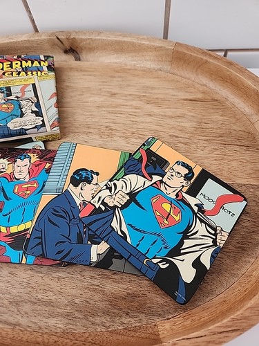 Limited Edition DC Comics ~ Wall Art Coaster Set ~Superman Set Of 4 In Box - Afbeelding 2 van 7