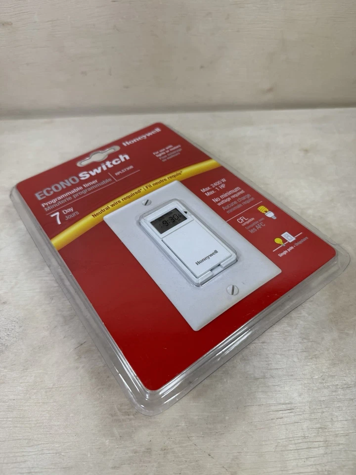 Interruptor programable de 7 días Honeywell Home RPLS730B blanco Foto 3 de 4