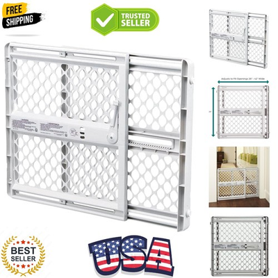 #ad #ad Expandable Pet Gate 26quot; Tall Pressure Mounted or Swinging Door Gray Finish $58.79