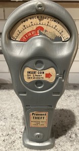 Rare Vintage Plastic Parking Meter Blow Mold Coin Bank~ Approx.17” Tall