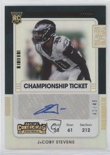 2021 Panini Contenders Rookie Championship Ticket 42/49 JaCoby Stevens Auto 0bz