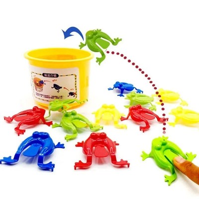 20pcs Solid Color Jumping Frog Plastic Bouncing Frog Jumping Frog Children Educa