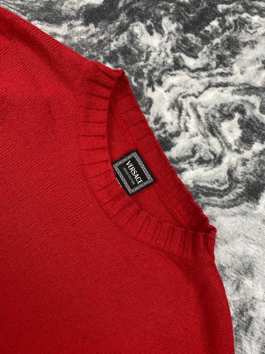 Vintage Versace Jeans Couture Medusa Knit Sweater 90s Big Logo Men