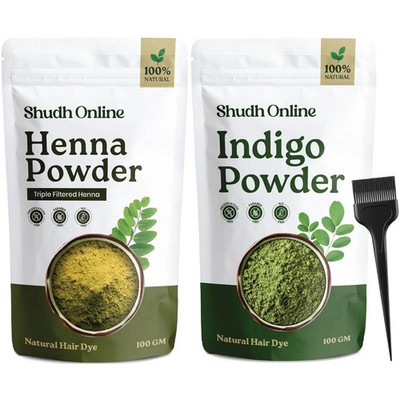 Henna Indigo Powder Combo Natural Hair Color Mehndi Neel Patti Herbal