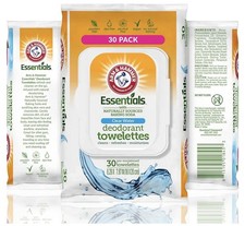 Arm & Hammer Essentials Clear Water Deodorant Towlettes 30 ct
