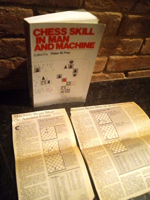 1984 Chess Skill in Man & Machine Pbk, AI Chess, with 1986 Newspaper Clipping