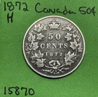 1872-H Canada 🇨🇦 50 Cents Half Dollar Canadian