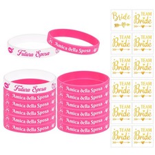 HOWAF 24 Bracciale Kit Addio al Nubilato Sposa e Amiche 12 Braccialetti in Si