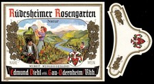 Alte Weinetiketten R&uuml;desheimer Rosengarten Edmund Diel G.J. 60669 Original