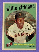 1959 Topps Willie Kirkland #484 Giants High Grade NM