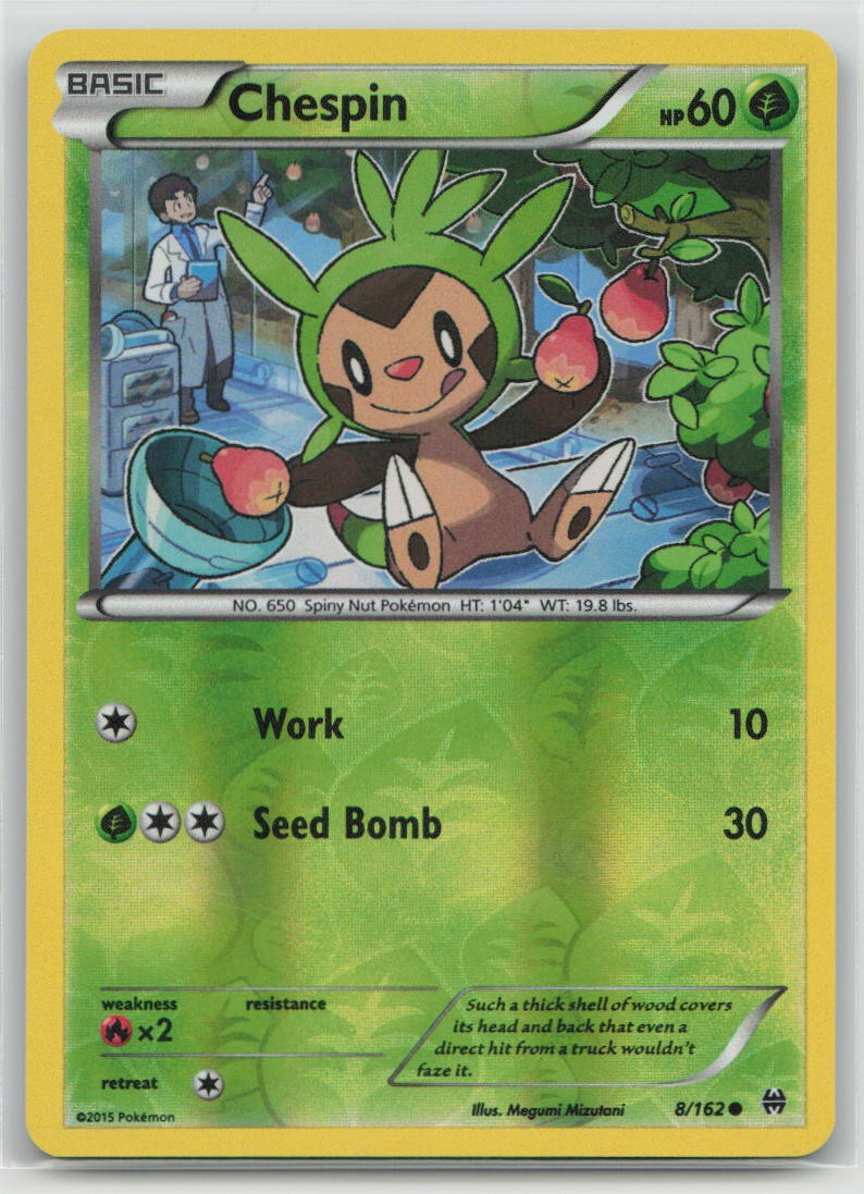 Chespin 8/162 Common BREAKthrough Pokemon Reverse Holo Lightly Played