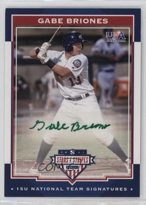 2017 Panini USA Baseball Stars & Stripes Green Ink /5 Gabe Briones #3 Auto 0i76