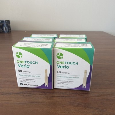 300 One Touch Verio Test Strips. Boxes Of 50 Exp: 2026 & 2027