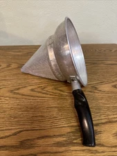Vintage Aluminum potato ricer Sieve Black Handle Cone Food Mill Processor