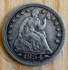 1854 P Seated Liberty Silver Half Dime Philadelphia US Coin