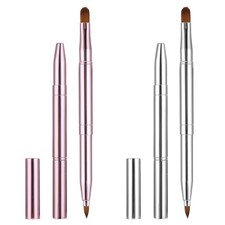2 Pack Retractable Lip Brush for Lipstick, Double-Ended Lip Makeup Brushes Retra