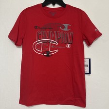 Champion Boys Spell Out Red Short Sleeve T-Shirt Size Medium NWT