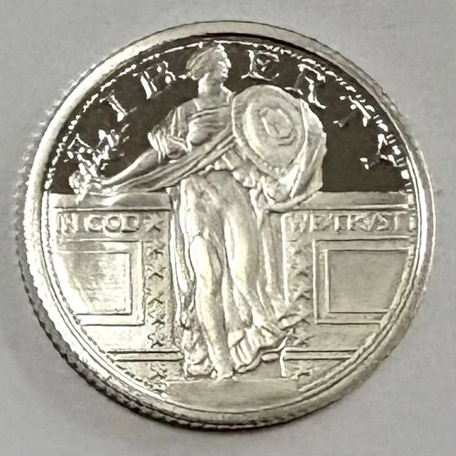 Beautiful 0.25 (1/4) Troy Ounce .999 Fine Silver Standing Liberty Design Round