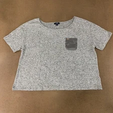 Fig Leaves Curve Women's Size 20 Gray Marl Short Sleeve Luxe Lounge Top NWOT