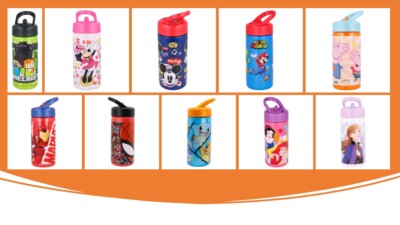 Kinder Figuren Spielplatz Sipper Trinkflasche mit Griff zum einfachen Tragen 410ml