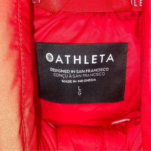 Athleta Boulevard Down Duster Coat in Red Size Large Gem