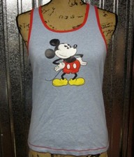 MICKEY MOUSE retro youth XL girls sleeveless tee Walt Disney tank-top slimfit