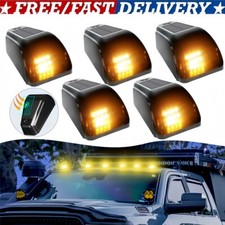 5pcs 12-led Solar Cab Lights Cab Marker Roof No Drill Wireless For Truck