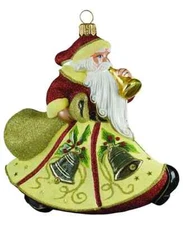 Joy to the World Glitterazzi Eggnog Santa Ornament - Macy's New In Box