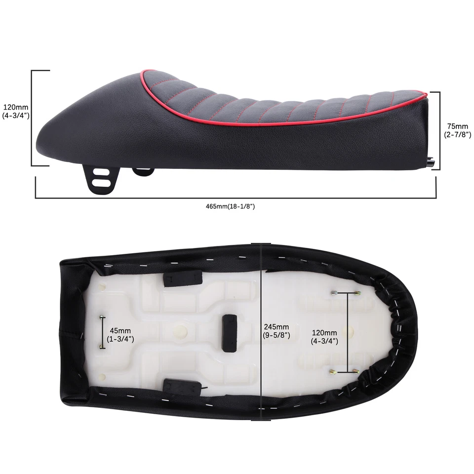 Selim de assento de corrida de café de motocicleta para Suzuki GS500 GS550 GS750 GS800 GS1000 - Imagem 3 de 4