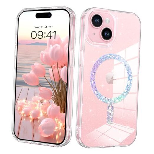 MagSafe-Compatible Clear Case for iPhone 15 Plus 6.7 Inch with 337mAh Magnetic Charging