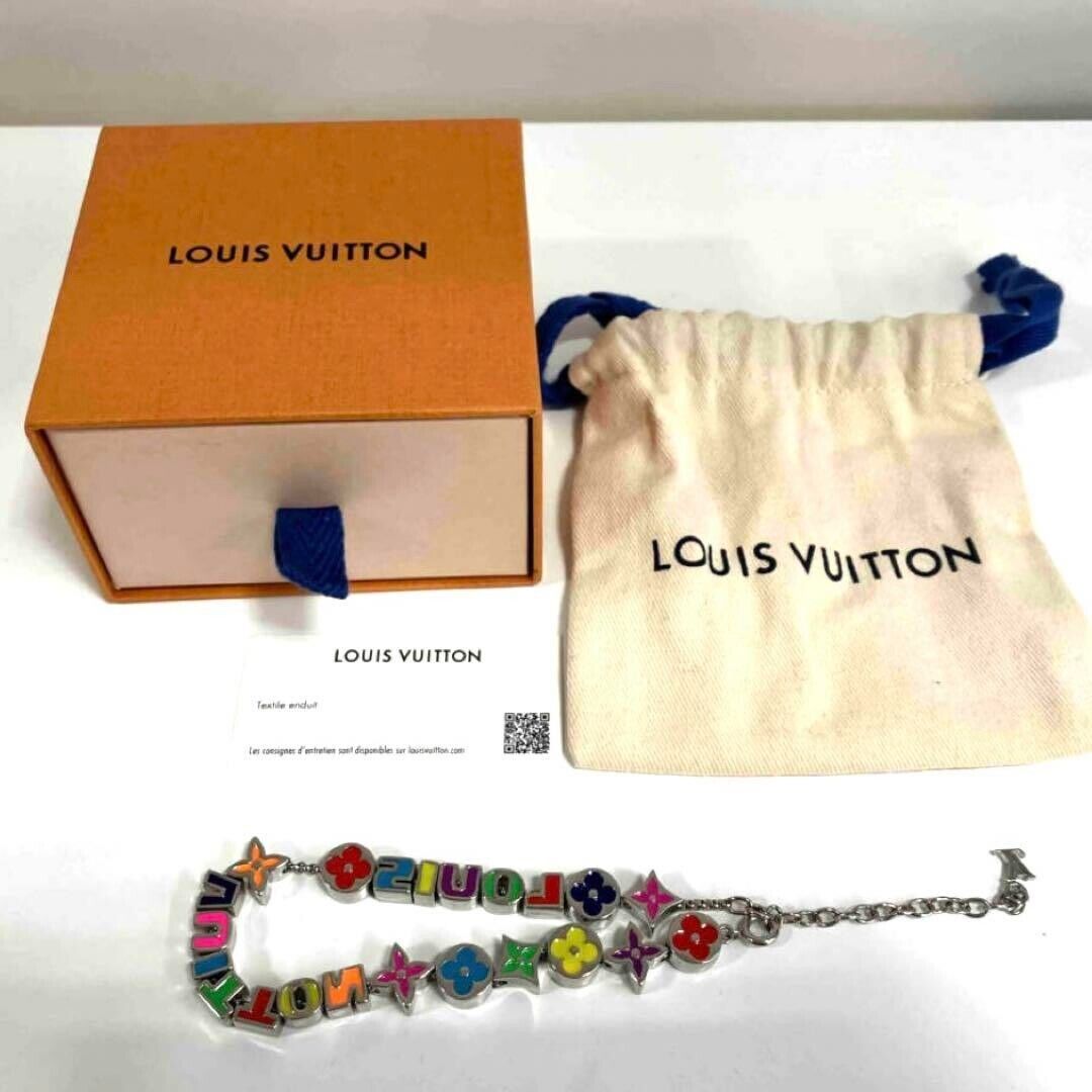 LOUIS VUITTON Monogram Party Bracelet Silver Multicolor LOUIS VUITTON Monogram Party Bracelet Silver Multicolor