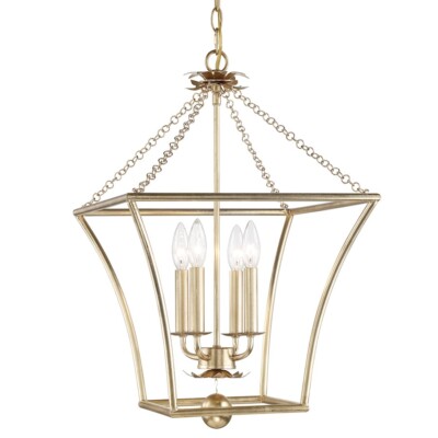 Crystorama Broche 4 Light Lantern, Antique Gold - 516-GA