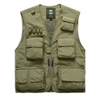 Vests For Men Multi-Pocket Tourism Waistcoat Fishing Reporter Sleeveless Jacket Youth Leisure Coat