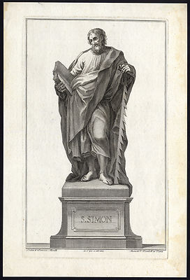 Antiker Druck-SIMON DER EIFERER-SÄGE-BUCH-STATUE-Pietro Bombelli-Moratti-1785