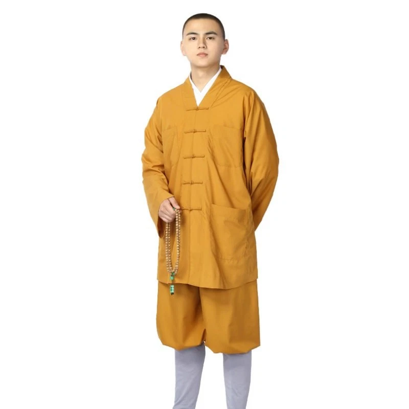 Monje Kung Fu Uniforme Templo Shaolin Disfraz Bata Budista Meditatio Tai Chi Traje Foto 4 de 4