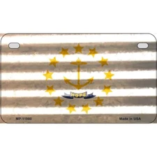 Rhode Island Corrugated Flag Novelty Motorcycle Plate