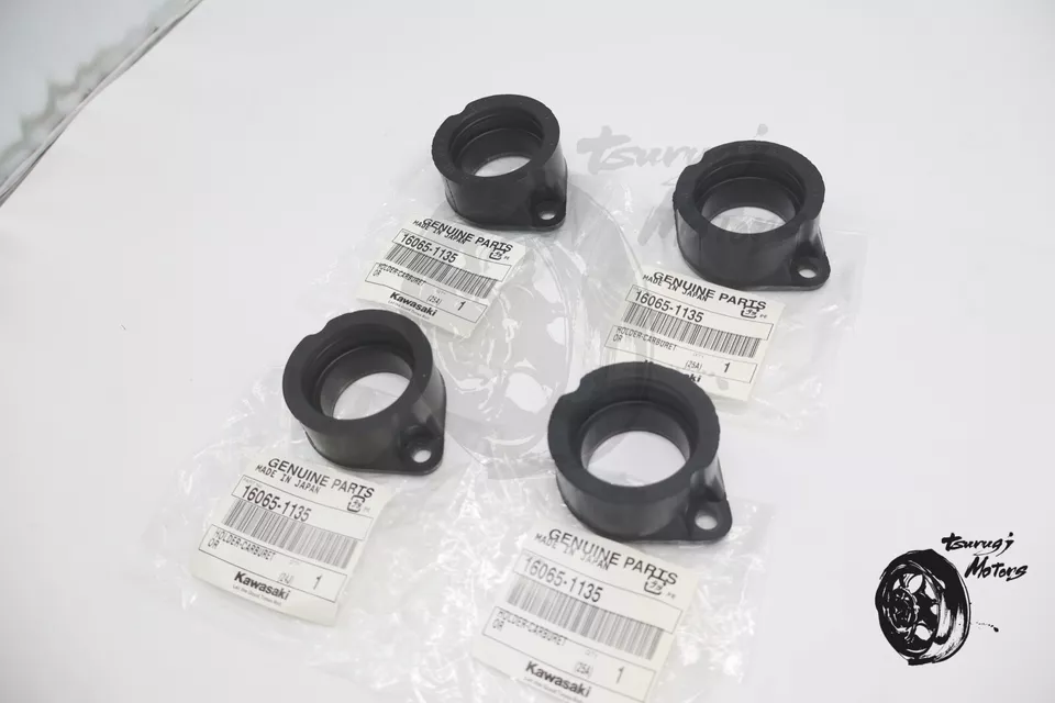 Juego de soportes de carburador Kawasaki genuino 1981-2005 KZ1000 KZ1100 16065-1135 ×4 FABRICANTE DE EQUIPOS ORIGINALES Foto 3 de 4